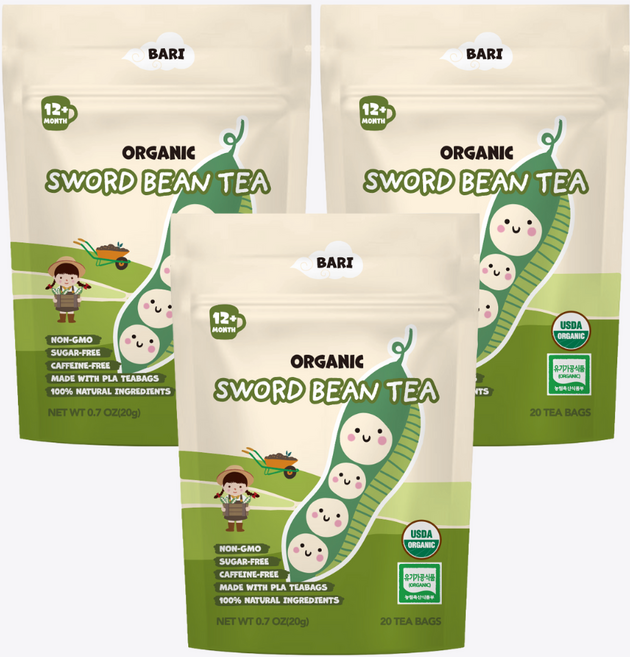 BARI 바리 유기농 작두콩차, 3개, 20개입, 1g