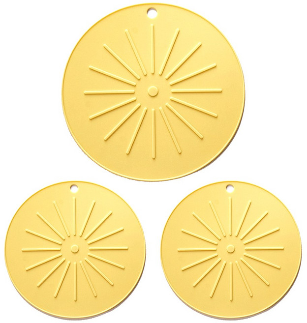 리빙안 실리콘 인덕션 보호 매트 대 1p+소 2p 세트, 옐로우, 1개