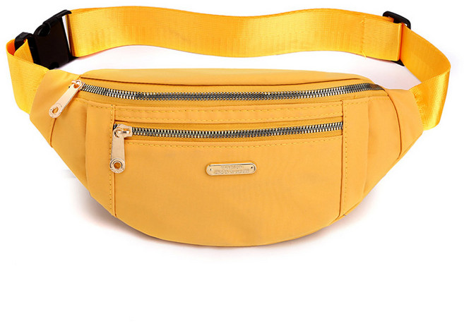 데일리 캐쥬얼 골드지퍼 슬림 무지 여성용 크로스백 슬링백 힙백