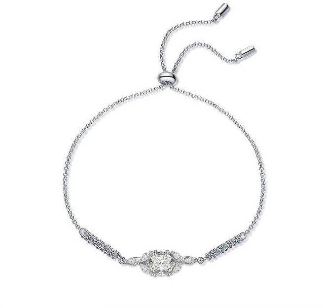 GRA 인증서 모이사나이트 마이너 데일리 디자인 팔찌 여성 S925 순은 주얼리 DIY 액세서리 선물 케이스 세트