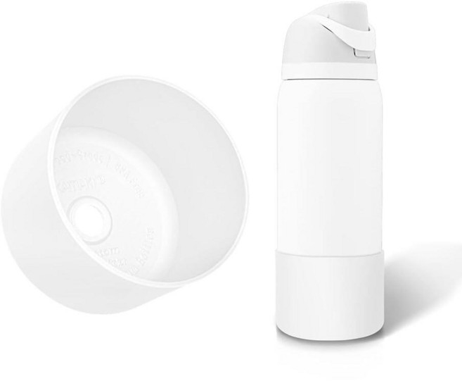 Silicone Boot for Owala FreeSip 32 Oz Higher Water Bottle Scratch-Resistant Bottom Sleeve Protec, Shy Marshmallow