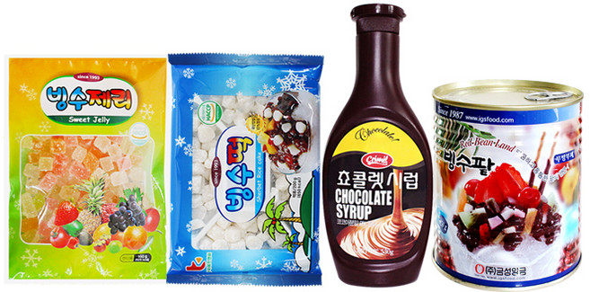 빙수재료 (떡200g +제리150g +초코시럽530g +팥850g), 200g, 1개