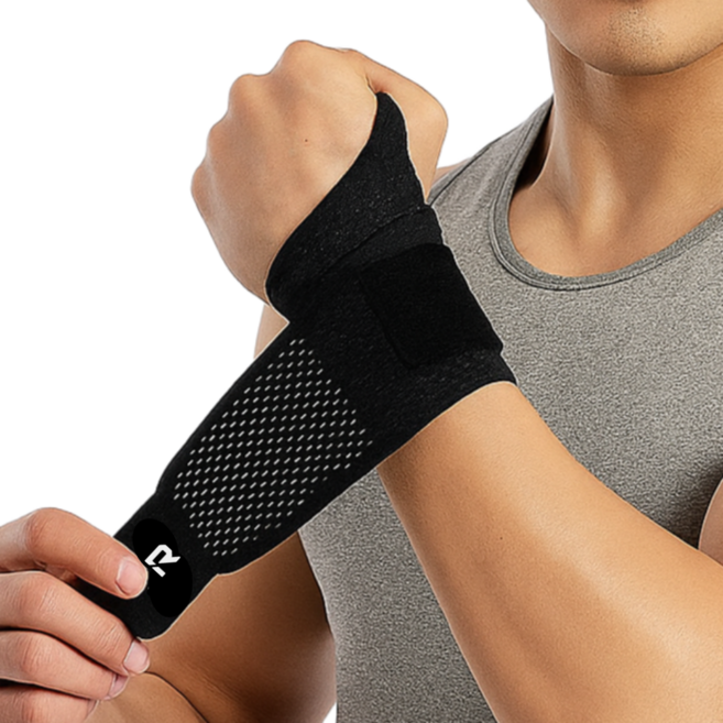 에이얼 통풍 메쉬 손목 밴드, 블랙, 1개