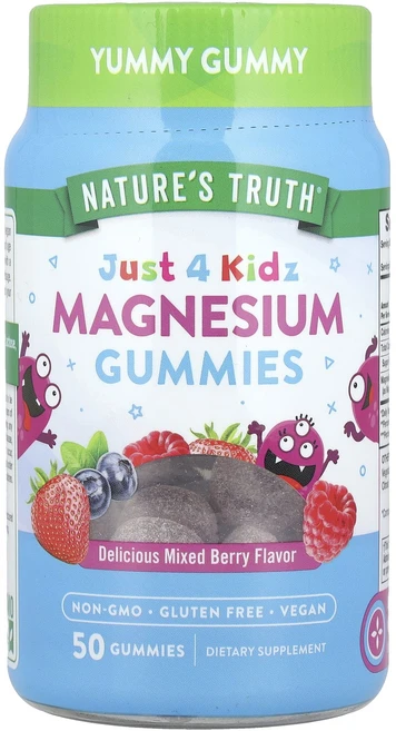 Nature's Truth Just 4 Kidz 마그네슘 구미젤리 맛있는 믹스 베리 구미젤리 50개, NaturesTruthJust4Kidz마그네슘구미젤리맛 - 쿠팡