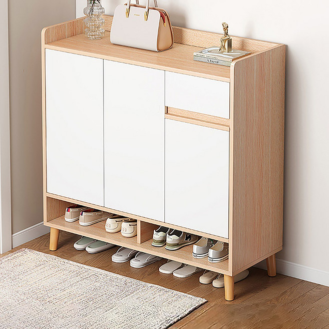 현관 대용량 수납장 원룸 아파트 문뒤 다용도 서랍 신발장, 옐로우+화이트 1000*320*1000(mm), 4단