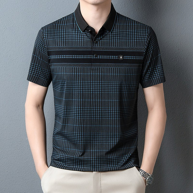 컬러풀한 셔츠 순색 반팔 트렌드 상의 루즈핏 여름 골프 테니스 셔츠 ZG135973