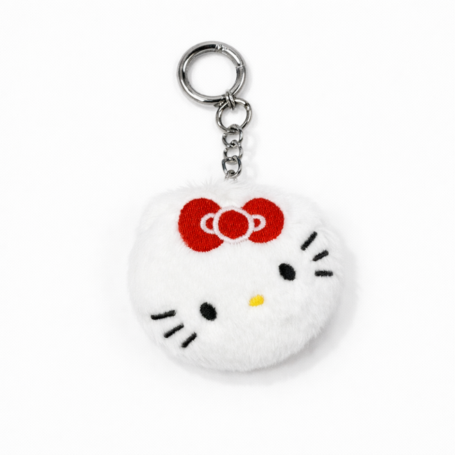 [일본정품]헬로키티 포차코 자수 컴팩트 미러 키링 손거울 얼굴 확대경, 1개, 헬로키티