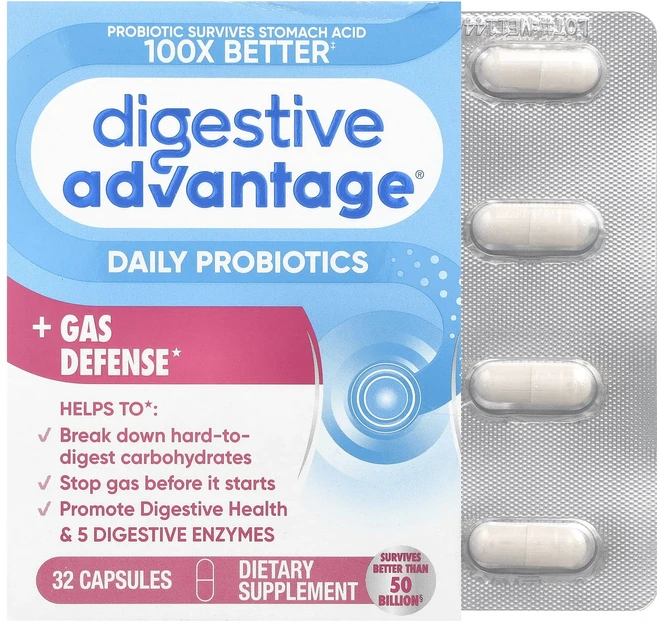 Schiff Digestive Advantage 데일리 프로바이오틱 + 가스 디펜스 캡슐 32정, Schiff Digestive Advantage ..., 1개 - 쿠팡
