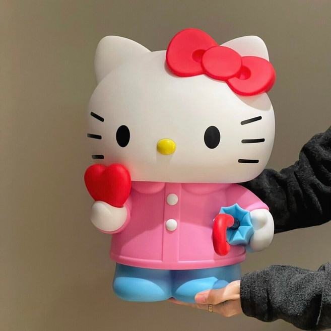 헬로키티 40cm 대형 피규어 거실 인테리어 장식 소품 오브제 하우스워밍 개업 집들이 선물 굿즈 무드등 저금통, 빨간 헬로키티 40cm