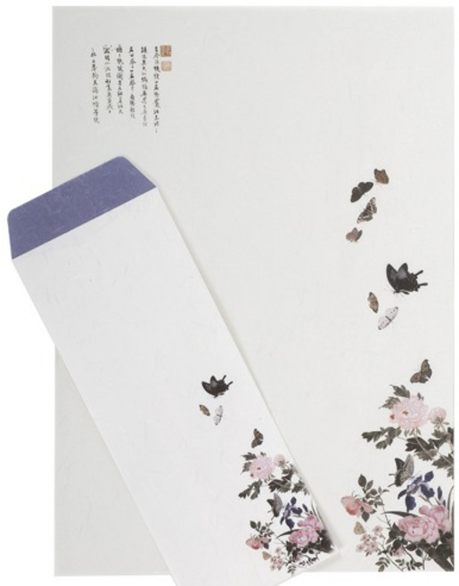 꽃과나비 편지세트 고급 한지봉투 편선지 편지지세트, 편지세트1