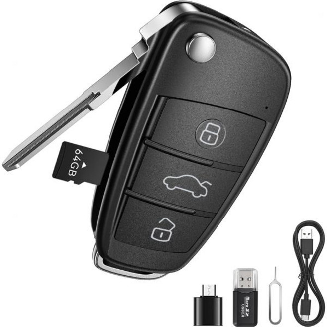 64G 1080P HD 미니 카메라 가정용 보안용 작은 감시카메라 차량용 키 모션 감지 루프 녹화 야간 투시 사진 촬영 긴 배터리 수명 사용 및 휴대가 간편한