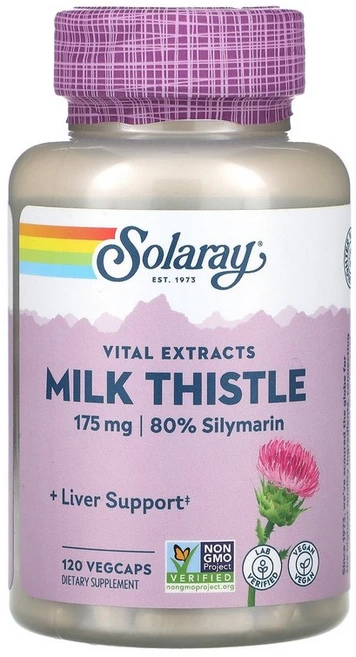 Solaray 필수 추출물 밀크시슬 베지 캡슐 120정 Solaray (솔라레이), 120 개 - 쿠팡