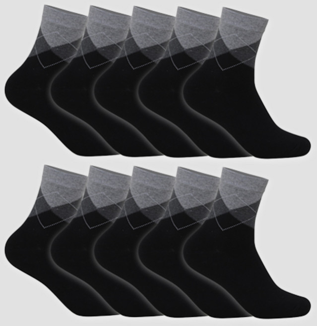 케이삭스 남성용 신사 패션 아가일 중목 양말 10켤레 대한민국에서 생산