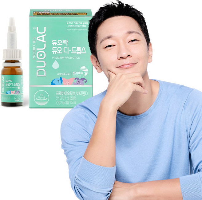 [듀오락]듀오 디 드롭스7.5ml (45일분) 1개 / 아기 액상 유산균 + 비타민D(드롭퍼 포함), 7.5ml