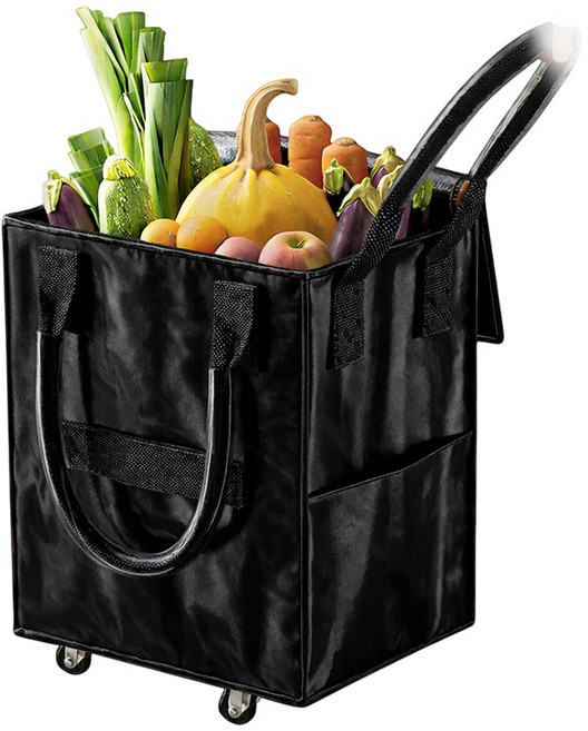 大容量折疊拖拉多功能購物車 順滑滾輪 買菜車 裝備拉車, 黑色, 1個