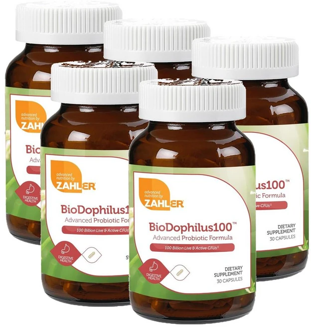 자일러 바이오도필러스 1000억 프로바이오틱스 유산균 캡슐 Zahler Biodophilus100, 5개, 30정 - 쿠팡