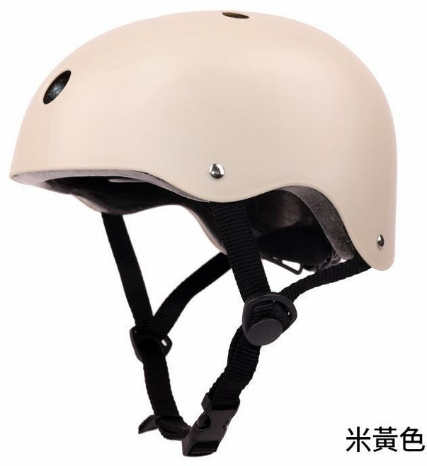 兒童頭盔 街舞 平衡車 滑板 輪滑 可調節 S碼 3-8歲, 磨砂 米黃色, 1個
