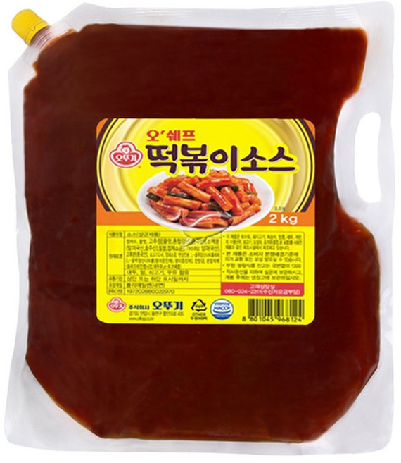 오뚜기 오쉐프 떡볶이소스 2kgx6개/1BOX, 2kg, 6박스