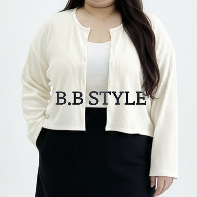 66-120 제이드 빅사이즈 골지 가디건 5XL 간절기 아우터 루즈핏