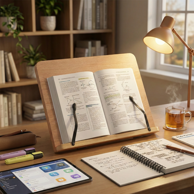 임셀 8단계 각도조절 원목 독서대