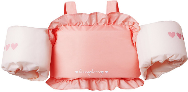 쿵스쿵스 뽀유 아기 암링자켓 퍼들자켓 유아 프릴 하트 감성 팔튜브 구명 물놀이 수영 조끼, 03_뽀유암링 [프릴] : 핑크, 1개