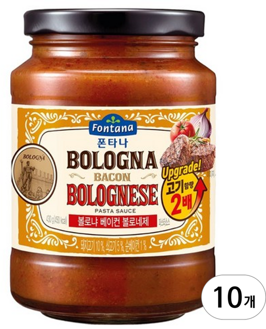 폰타나 볼로냐 베이컨 볼로네제 파스타 소스, 430g, 10개