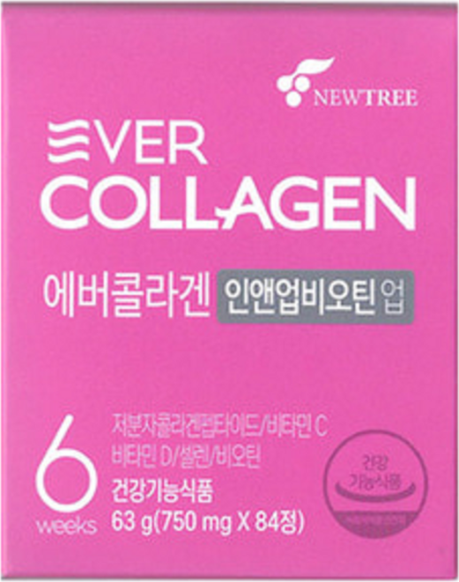 [에버콜라겐] 인앤업 비오틴 업 4통(24주분), 1개, 84정