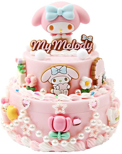 마이멜로디 2단 무드등 보석함 꾸미기 키트, 혼합색상, 1개