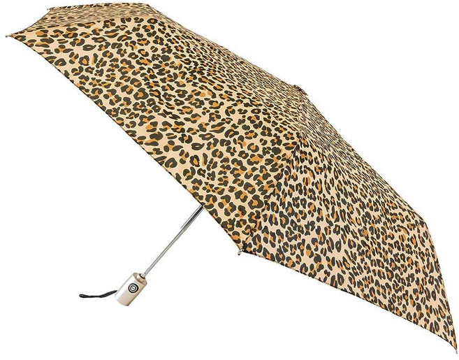 Totes NeverWet 기술 자동 열림 자동 닫기 레오파드 109.2cm(43인치) 아크 우산 미디엄 표범 점박이 컴팩트