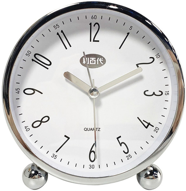 利百代 經典石英鬧鐘 LY-2021CL 夜燈貪睡功能, 銀色