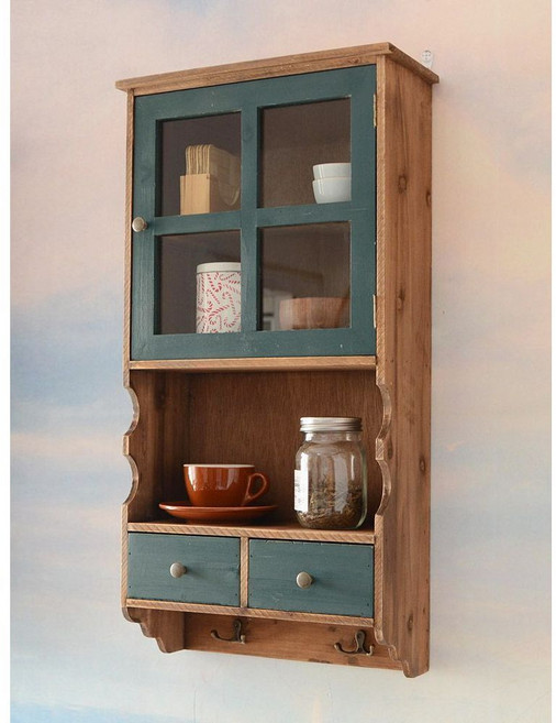 고재 빈티지 벽선반 수납 진열대 인테리어 앤틱 유리문, F. 고대 녹색 철망문, A. 완전 설치, F. 녹색 철망문, A. 완벽한 구성