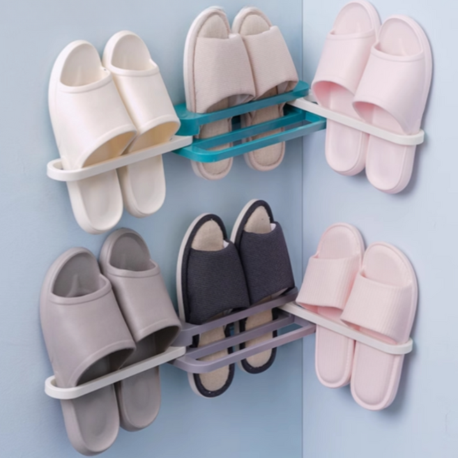 랄드 무타공 슬리퍼거치대 접착식 깔끔한 욕실실내화거치대 1인용 2인용 3인용, 1개, 라이트그레이