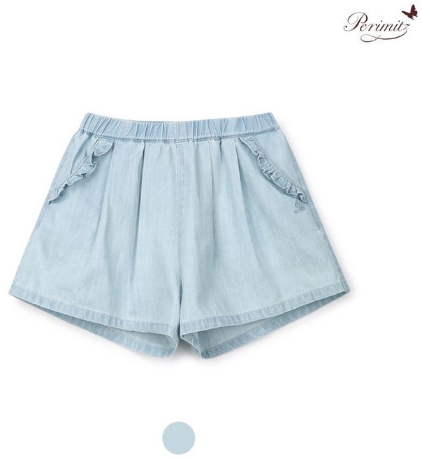페리미츠 여아 프릴 주머니 4부 청바지(P2522Q271)