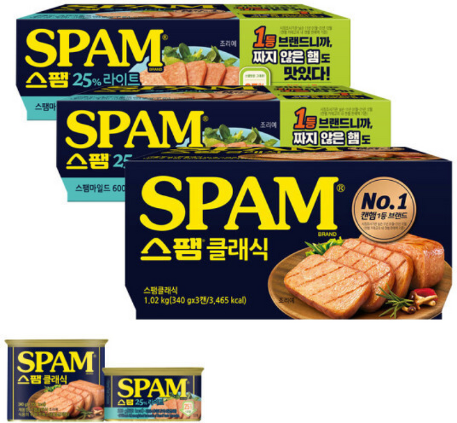 CJ스팸 25%라이트 + 클래식, 6개, 200g