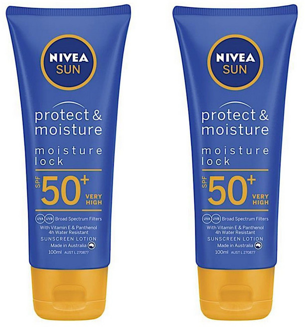 니베아 썬크림 로션 튜브 nivea sun SPF 50, 2개, 100ml
