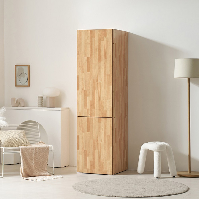 [케이컴퍼니본사] 피크 푸시500투도어5단선반장, 고무나무