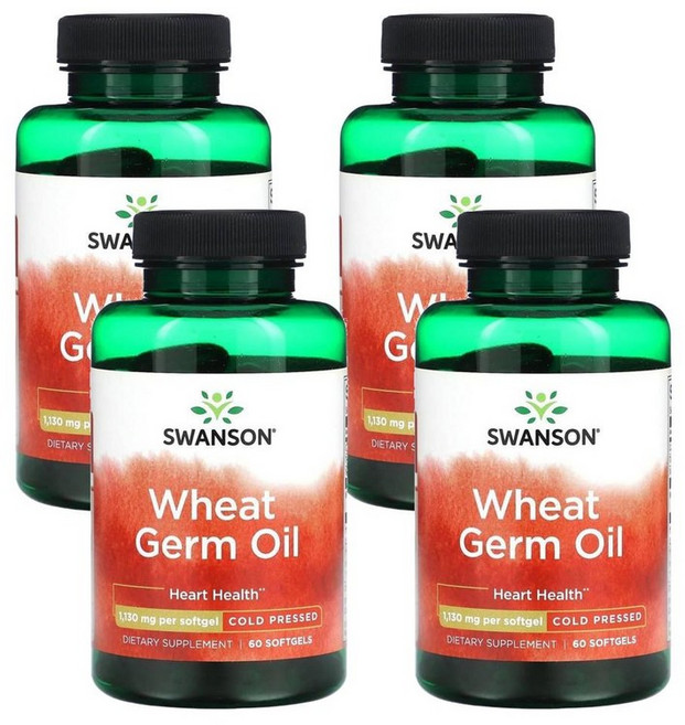 스완슨 휘트 점 오일 밀배아유 1130mg 소프트젤 60정, 4개