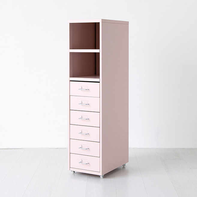 마켓비 피하 높은6단 선반서랍장, 핑크 2148.2931, 6개