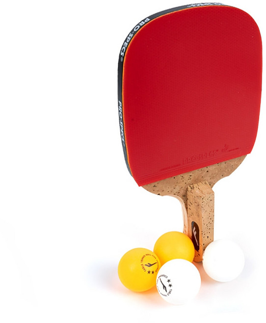 프로-스펙스 탁구라켓 펜홀더 2.9 그립 선수용 탁구채 + 탁구공 4P 세트, 팬홀더