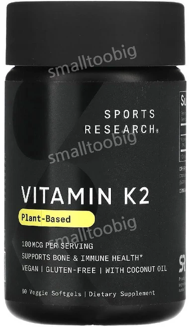 스포츠리서치 비타민k2 mk7 60캡슐 메나퀴논 vitamin k2, 1개, 60정 - 쿠팡