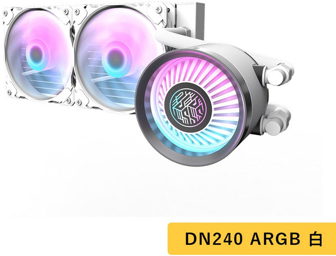 darkFlash 大飛 DN240 ARGB 冰旋峰 水冷散熱器 黑色 白色 支援1700 / AM5, 1個