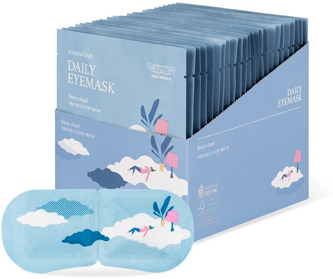 [공식] 스팀베이스 눈 찜질팩 스팀 온열안대 수면안대 아이마스크(구름이불향) 24매, 24매입, 1개