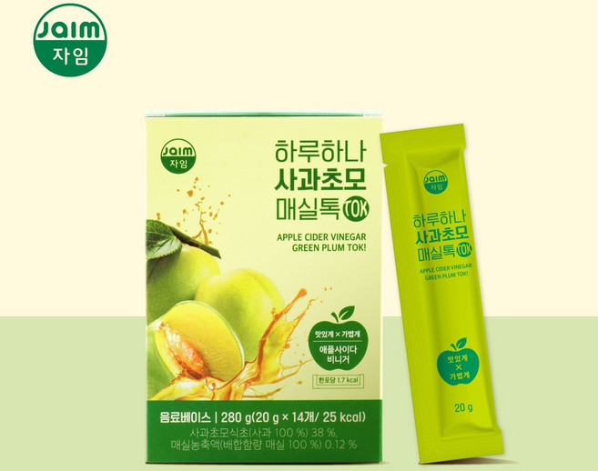 자임 하루하나 사과초모 매실톡, 1개, 280g