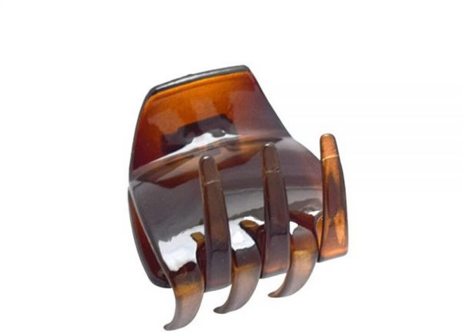 Parcelona French Neo 클래식 스몰 커버 스프링 셀룰로이드 6개의 톱니 쉘 헤어 클로 - 약 3.8cm(1 1/2인치)