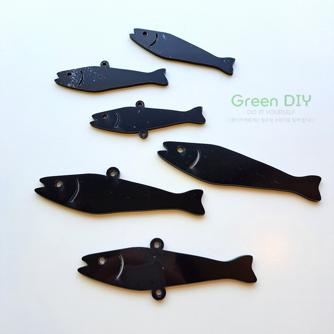 [아크릴 북어] 블랙 투명 자개판 키링 나전칠기 만들기 재료 DIY