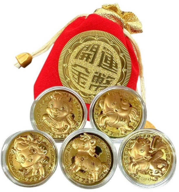 金箔招財金鈔票、紅包組, 1個, 馬年金箔開運金幣(招財錢母)隨機款