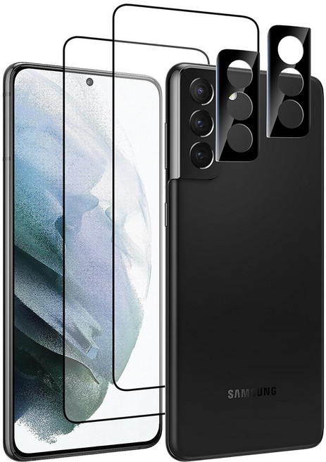 크리스탈클라우드 갤럭시 전면 강화유리 필름 2매 + 카메라 필름 2매 풀세트, 1세트