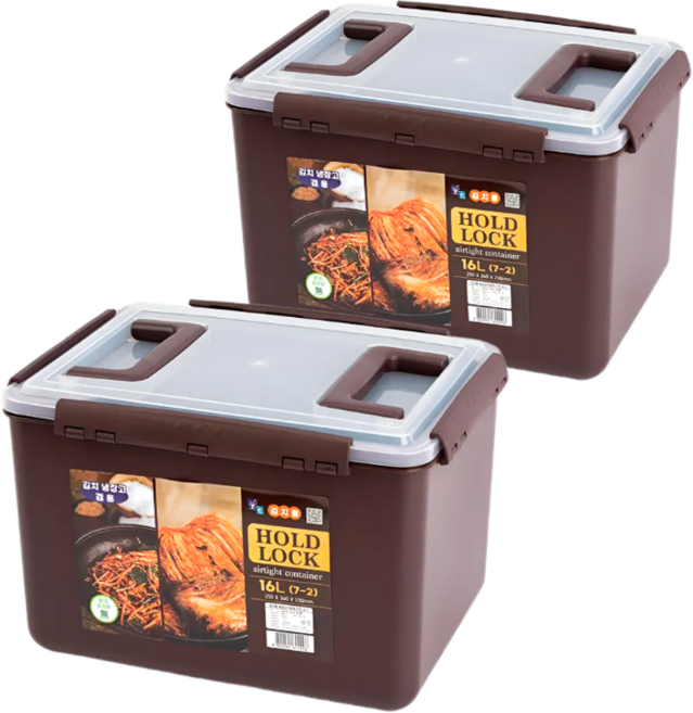 김치통 16L 클립형 튼튼한 잠금장치 2개 1세트 김치냉장고통