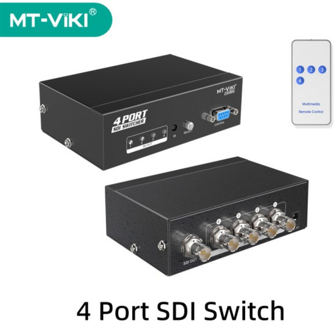 오디오 분배기MT-VIKI 4x1 SDI 스위치(IR 원격 포함) HD 1080P RS232 Com 직렬 명령 제어 MT-SD401, 1개
