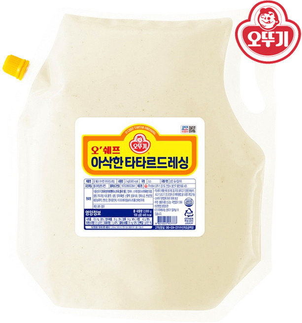 오뚜기 오쉐프 아삭한 타타르드레싱, 2kg, 4개